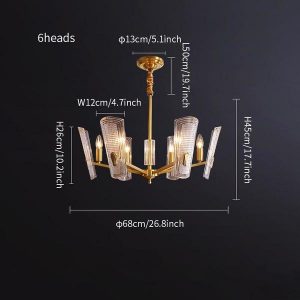 Glass Disks Chandelier/Brass