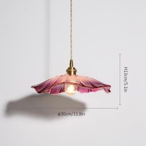 Retro Lotus Creative Glass Pendant Lamp