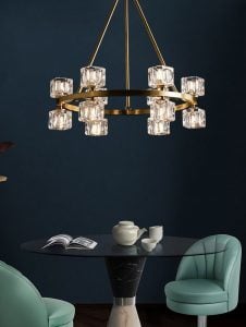 Crystal round chandelier/Brass Crystal series