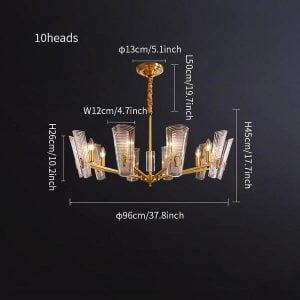 Glass Disks Chandelier/Brass