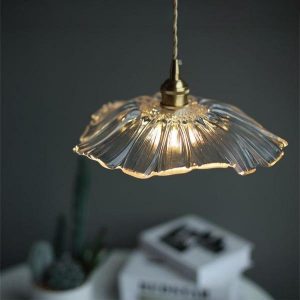Retro Lotus Creative Glass Pendant Lamp