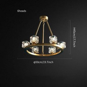 Křišťálový kulatý lustr/série Brass Crystal