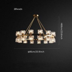 Crystal round chandelier/Brass Crystal series