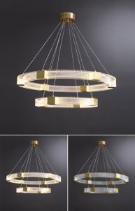 LED-kroonluchter met parallelle ring