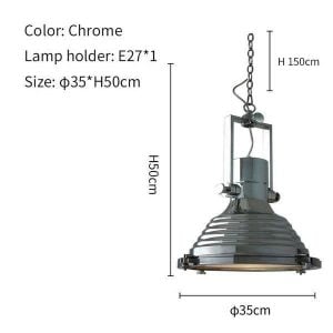 Industriële landelijke metalen hanglamp
