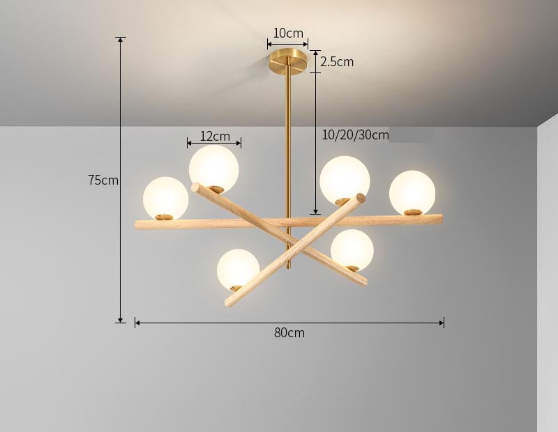 Minimalistischer Kugel-Kronleuchter